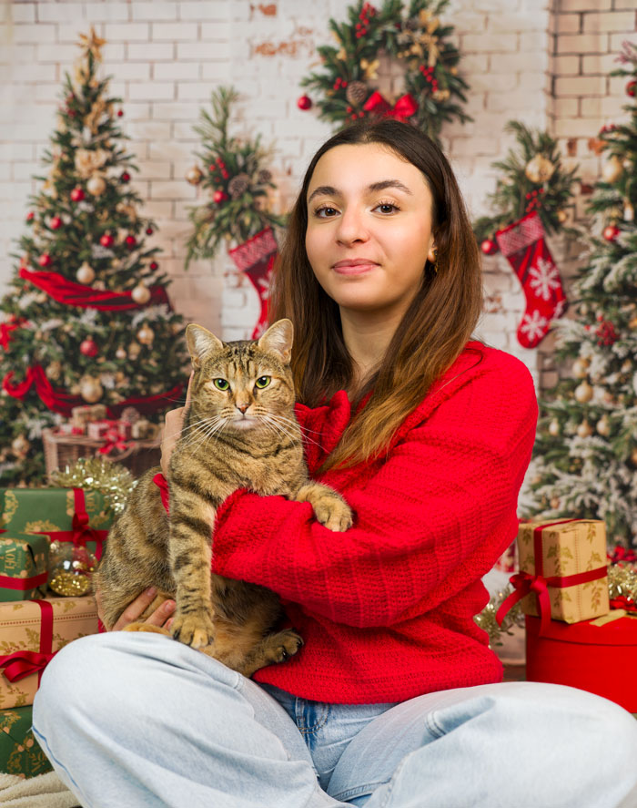 Séance photo en studio Noël pour chien, chat, cheval, nac. Photographe animaux de compagnie à Pontault-Combault en Seine-et-Marne